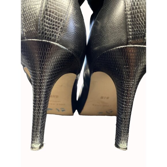 Nine West Women's Black Leather Boots/Shoes Heel 3" Size 8.5B SKU 5884 - Picture 8 of 9